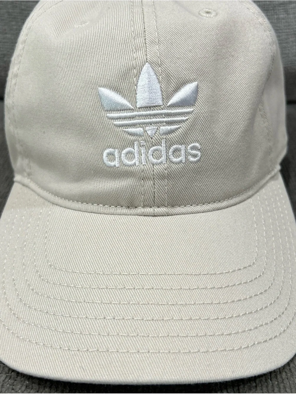 Adidas Baseball Cap Hat Logo Women’s Adjustable Beige Khaki